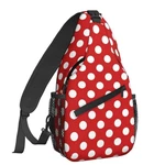 Famame Red White Polka Dot Sling Backpack Chest Bag Crossbody Shoulder Gy.... Fixed Price $28.78.