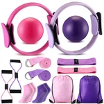 Poen 14pc Pilates Kit: Rings, Balls, Bands, Straps, Socks, Bags - Home Workout. Fixed Price $52.28.