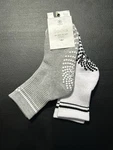 Gaiam Grippy Crew Non-slip Grip Pilates Socks 2 Pair Pack Yoga Gray/white. Fixed Price $18.00.