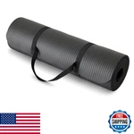 Amazon Basics 1/2" Extra Thick Yoga Exercise Mat With Carrying Strap, Black. Fixed Price $31.52.