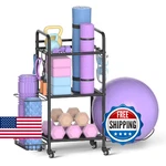 Home Gym Storage Rack Exercise Equipment Organizer For Yoga Mat Dumbbell. Fixed Price $70.86.
