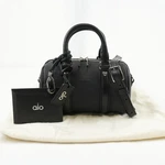 Alo Yoga Mini Voyage Shoulder/top Handle Bag In Black Leather W/ Removable Strap. Fixed Price $549.98.