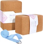 2 Pack Cork Yoga Blocks With Strap Set - 4 X 6 9 Inch. Fixed Price $41.99.