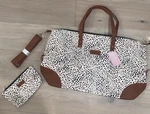 Jadyn Luna Women's Large Weekender Bag Travel Duffel Set Cheetah Spot Print Nwt. Fixed Price $50.00.