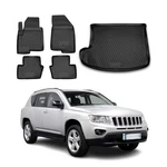 Custom Floor Mats & Cargo Liners For Jeep Compass 2011-2016 Black 5 Pcs. Fixed Price $139.99.