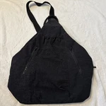 Gaiam Black Crossbody Bag W/ Yoga Mat Holder Wide Strap Pockets Handle. Fixed Price $18.49.