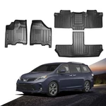 Fit For Sienna 2013-2020 Floor Mat 3 Rows Liners All Weather Custom Black Tpe.... Fixed Price $219.11.