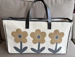 Santa Barbara Design Studios Tote Bag Cotton Canvas Flowers Leather Handles Euc. Fixed Price $37.50.