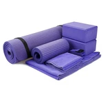 Balancefrom Fitness 7pc Yoga Set With Mat, Stretch Strap & Knee Pad,purple(used). Fixed Price $40.63.