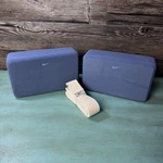 (2) Nike Yoga Blocks Firm Dense Foam Blue + Cotton Stretching Strap Unisex New. Fixed Price $27.90.