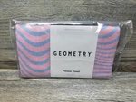 Geometry Pink & Blue Striped Absorbent Fitness Gym Towel 16"x30". Fixed Price $29.99.