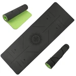 Gray And Green Yoga Mat With Alignment Guide Lightweight Travel Fitness. Fixed Price $32.19.