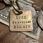 1955 Chevrolet Bel Air Solid Brass Key Fob 55 Chevy. Fixed Price $14.95.