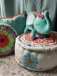 Meditation Cushion W/ Coordinating Plush Elephant & 2 Pillows Karma Living. Fixed Price $31.15.