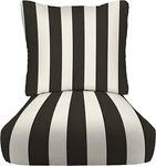 Rsh D Cor Outdoor Deep Seating Cushion Set, Black And White Stripe Select Size. Fixed Price $159.96.