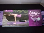 Lotus Printed Purple Yoga 3mm Mat Cushioned Support Textured New In Box 24"x68". Fixed Price $11.95.