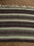 Vintage Hand-woven Mexican El Santaneuro Plus Blanket 74" X 48 Made In Mexico. Fixed Price $33.73.