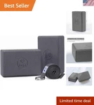 Yoga Blocks 2 Pack With Strap Non Slip High Density 9"x6"x3" Solid & Cork Yog.... Fixed Price $35.99.