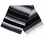 Black Mexican Blanket Traditional Serape Stripes Baja Southwest Throw Xl. Fixed Price $28.95.