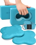 Deep-zen Yoga Blocks Wrist Support; 2 Pack With Knee Pads Blue. Fixed Price $61.90.